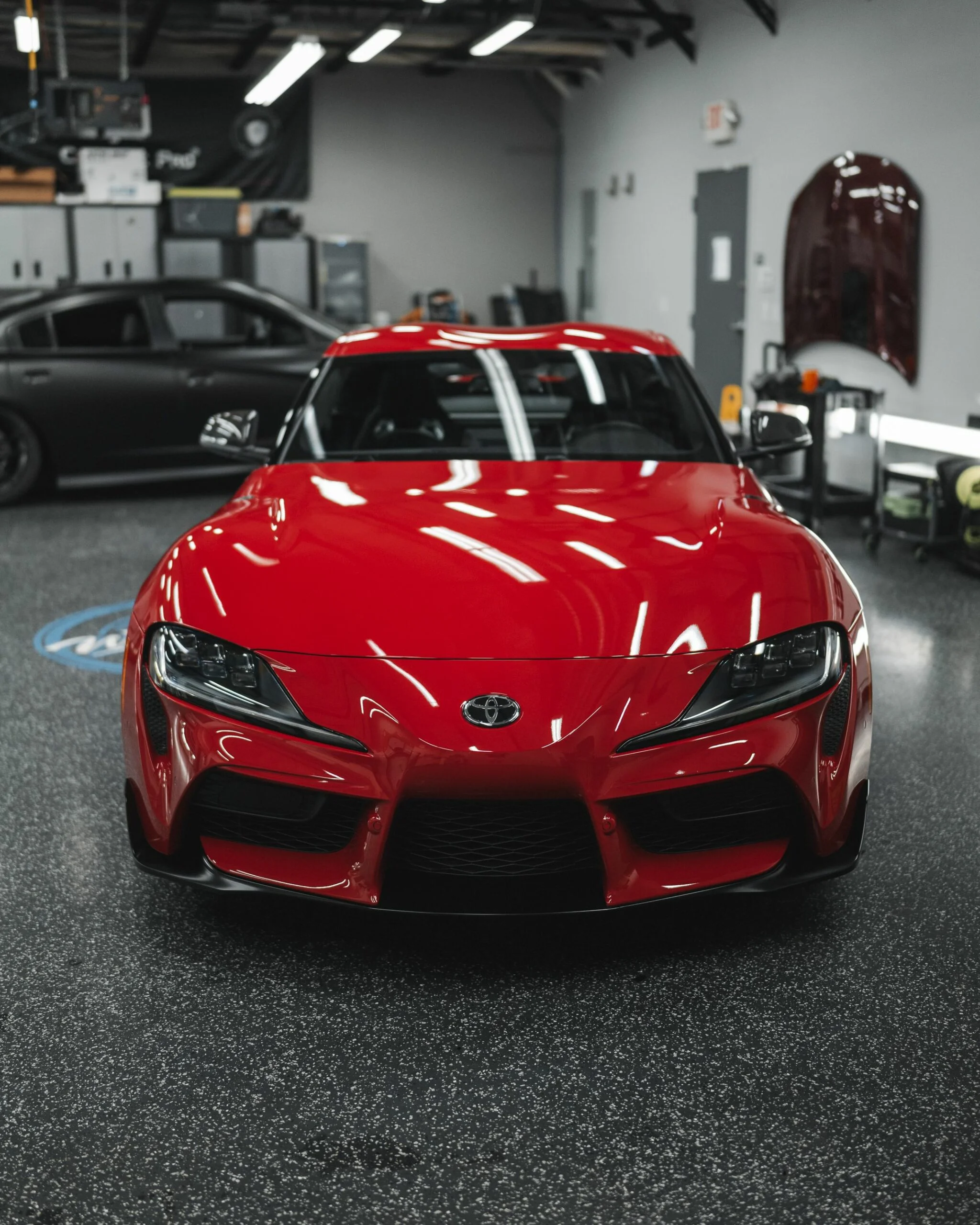 Red Toyota Supra With PPF