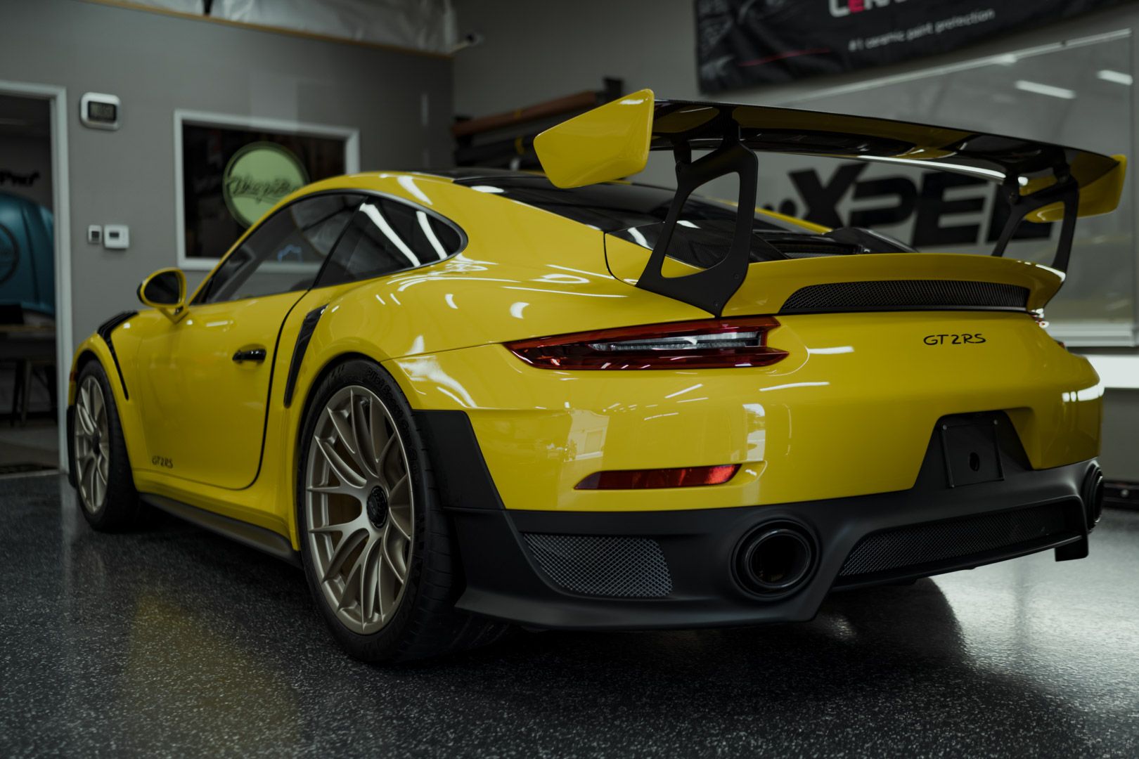 Yellow Porsche with XPEL PPF